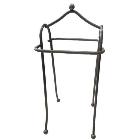 Vintage Wrought Iron Towel Holder Stand Free Standing Bathroom Organizer - Picture 2 of 7